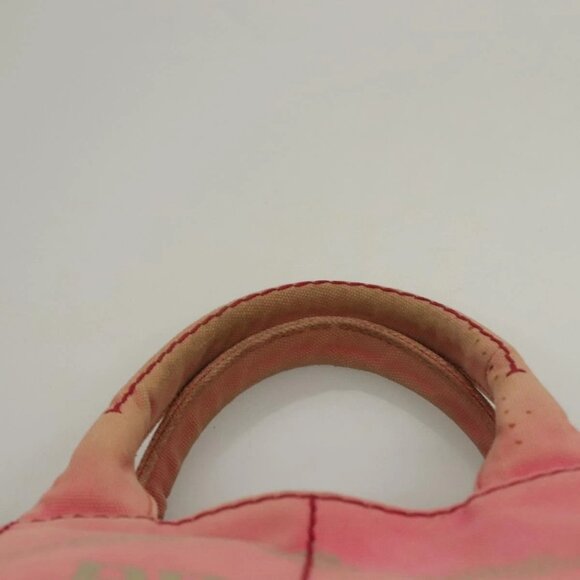 PRADA Canapa GM Hand Bag Canvas Pink Gold Auth bs28066 - Picture 9 of 16